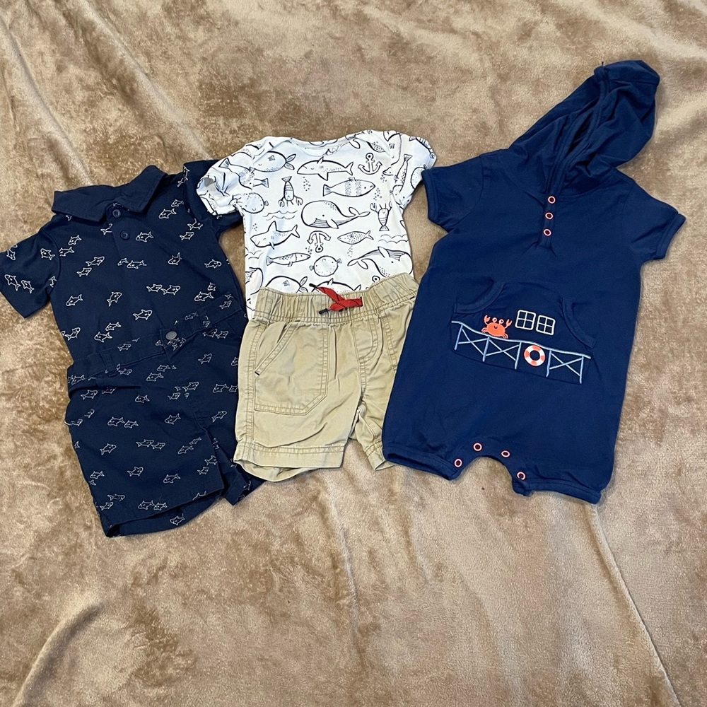 Boys Summer Tropical Beach Kindle Lots Of 3 Outfits Size 18 Months Carter's